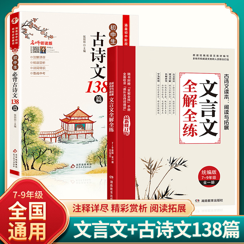 初中文言文全解全练7-9年级通用版中学生课外阅读理解与拓展书籍
