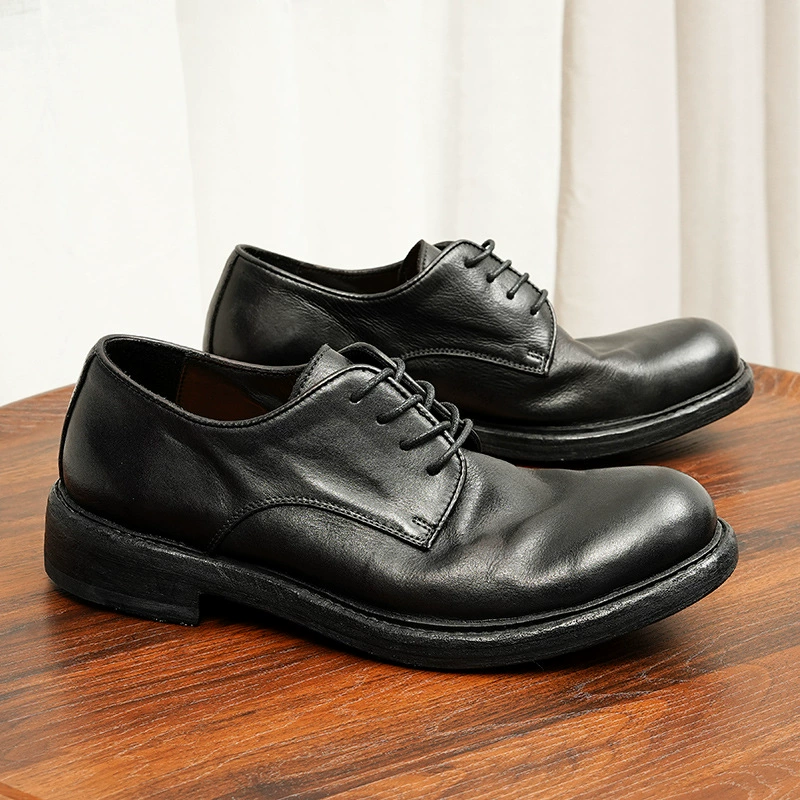 【Customized model shipped within 5 days】Goodyear handmade leather shoes men's formal leather sole business casual big toe shoes