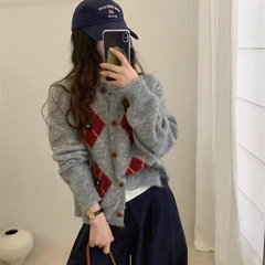 韩系毛衣外套复古刺绣花朵2025秋冬季美式宽松百搭毛衣针织开衫女