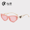 Fashionable metal sunglasses, European style, cat's eye