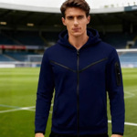 外贸跨境男士卫衣时尚休闲假两件修身撞色连帽开衫卫衣男新款