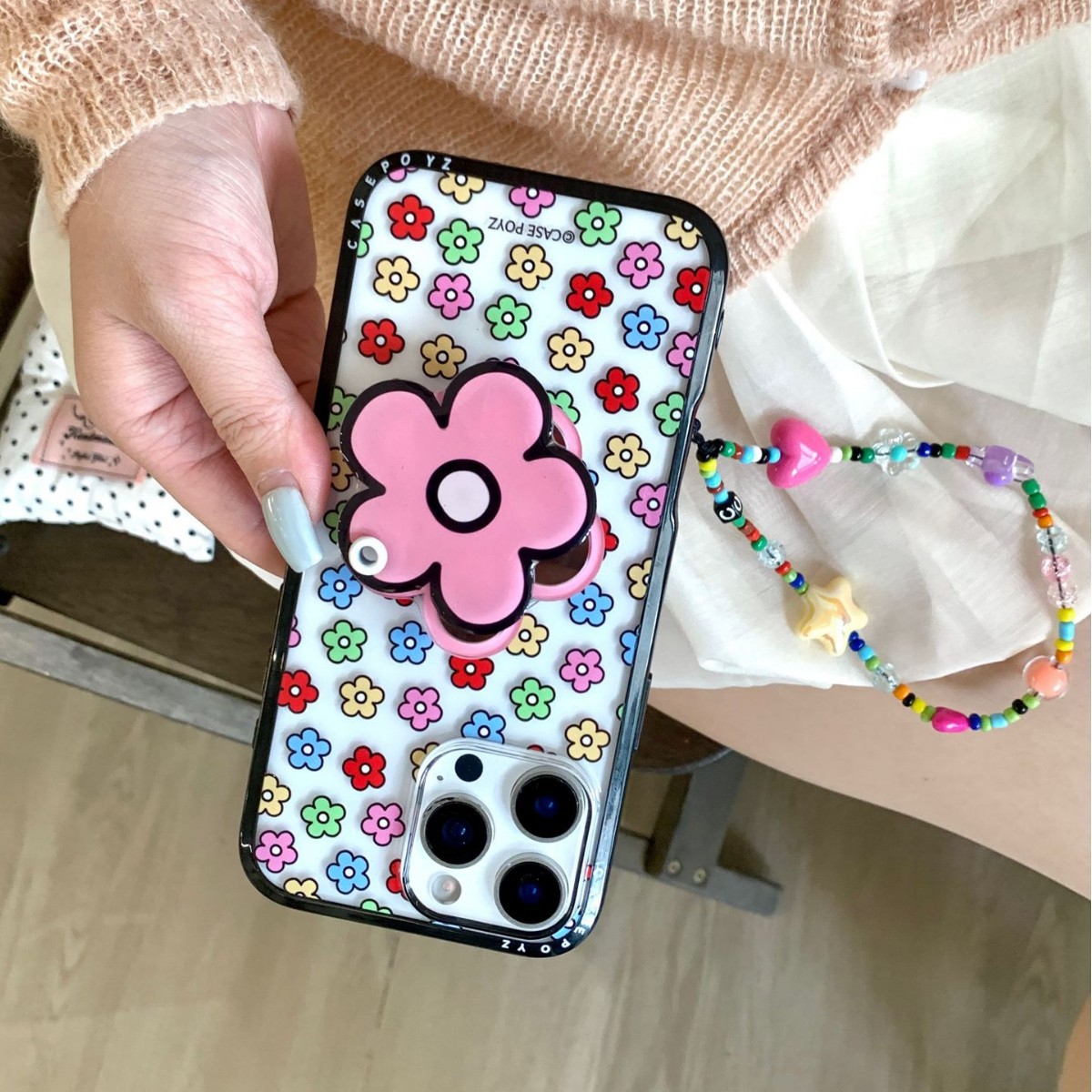 Flores de dopamina de colores para iPhone15/16 funda para teléfono móvil 16ProMax verano 14/13 nuevo 15PM hembra