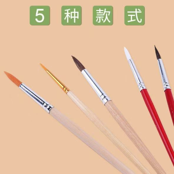 Fine Gouline Pen Gouache Pen Wooden Rod Nylon Brush Gouache Watercolor Oil Brush Horse Hair Brush Nail Pen