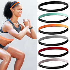 Amazon シンプルで多用途な滑り止めシリコンストリップ付き汗止めバンド フィットネス ヨガ スポーツ ヘアバンド ランニング 吸汗性ヘッドバンド