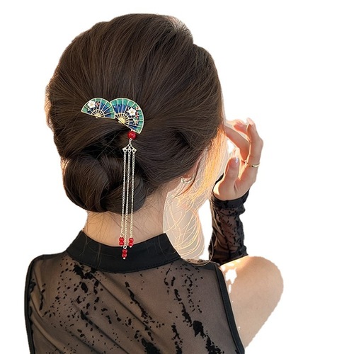 Antique fans tassel hair comb female  hair act the role of hair clasp cheongsam accessories