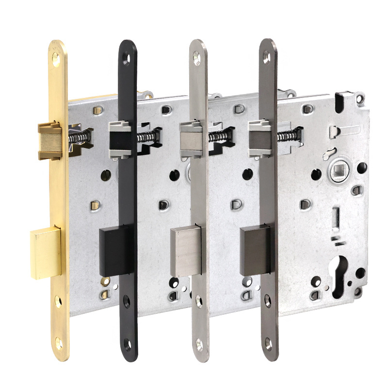 Acero inoxidable estándar europeo 7255 cuerpo de cerradura de puerta silenciosa puerta de madera interior accesorios de cerradura antirrobo cuerpo de cerradura multicolor