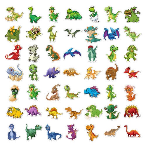 Dinosaur stickers 100 children's graffiti stickers personalized cartoon suitcase computer waterproof dinosaur stickers