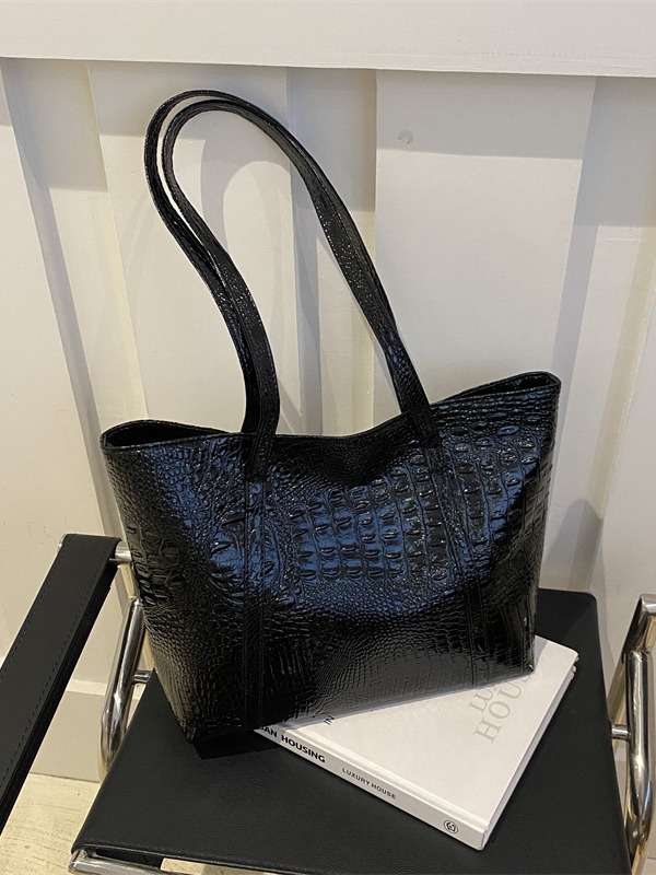 2024 nueva moda cocodrilo casual estilo coreano retro gran capacidad de color sólido damas bolso de hombro de mujer