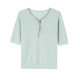 2025 New Summer Foreign Style Chic Ice Silk Knitted Shirt Top Women's T-shirt Pink Bow Short Sleeve T-shirt Women