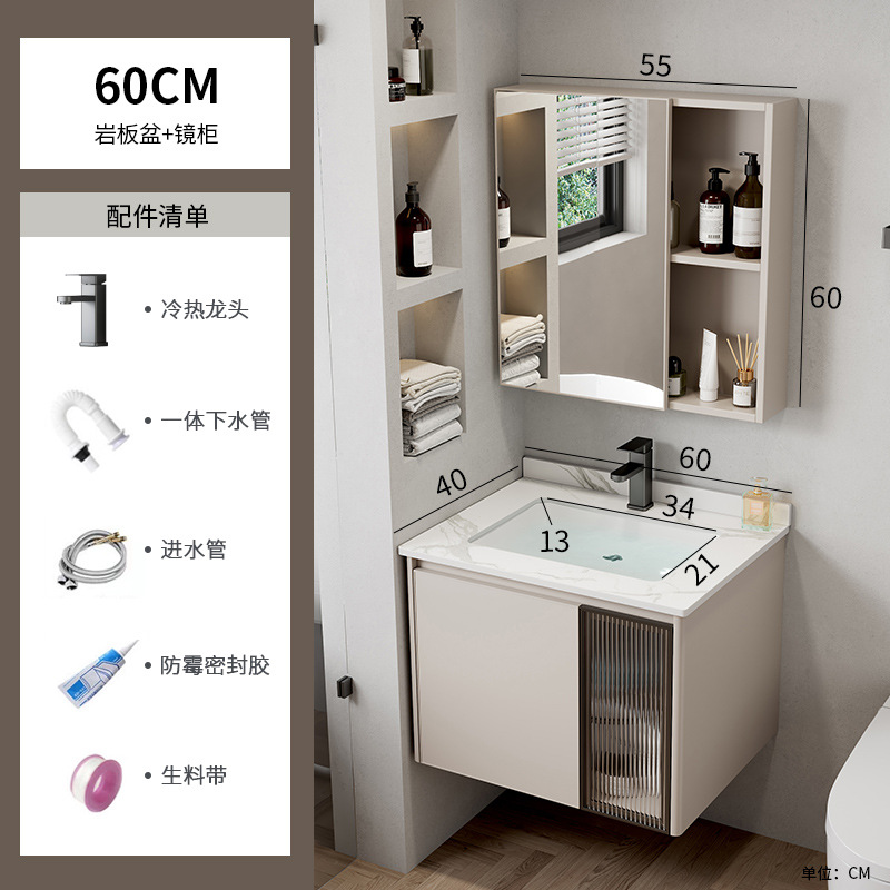 Espacio de aluminio cuarto de baño combinación Hotel Roca Placa de lavado integrado mesa de lavado baño lavabo cuenca transfronteriza