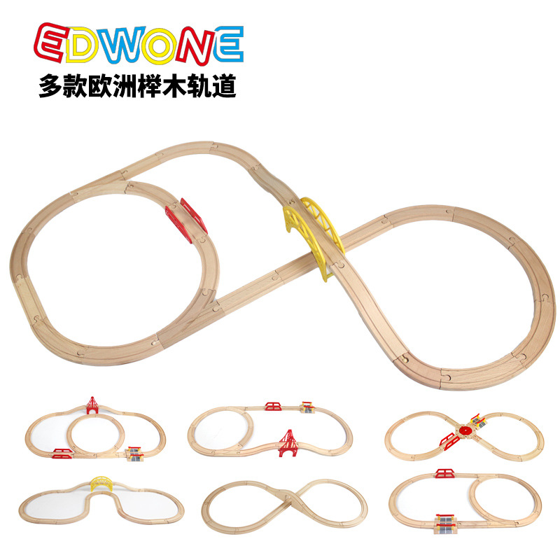 Wooden train railed