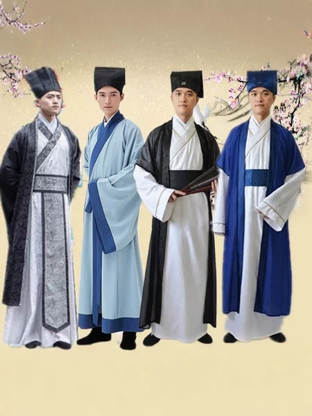 New Style Ancient Costume Scholar Hanfu, Ancient Ming Dynasty Male Scholar Attire, Scholar Performance Clothing, Official Robe