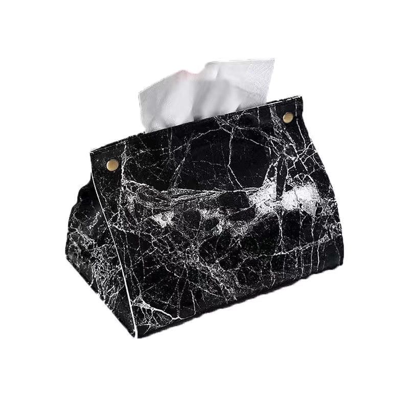 Nórdico en s estilo marbling caja de pañuelos servilleta caja de papel cuero hogar sala de estar Coche bolsa de almacenamiento multifuncional