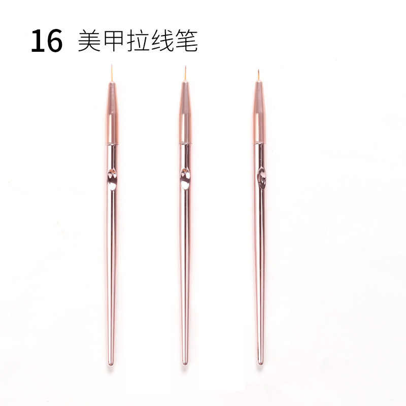 Cruz-frontera manicura 15 piezas conjunto pluma de fototerapia pluma de cristal pluma de silicona taladro de la pluma dibujo línea pintura cepillo colección