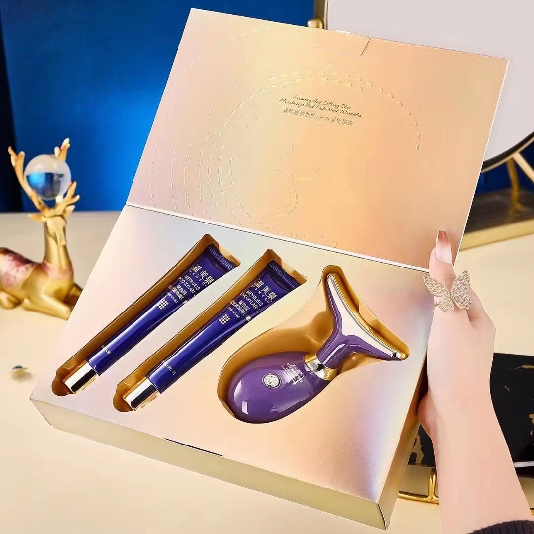 Wenmeiquan de color de vidrio anti-arrugas Reafirmante Cuello traje de masaje anti-arrugas Reafirmante Cuello Crema de elevación y Reafirmante masajeador