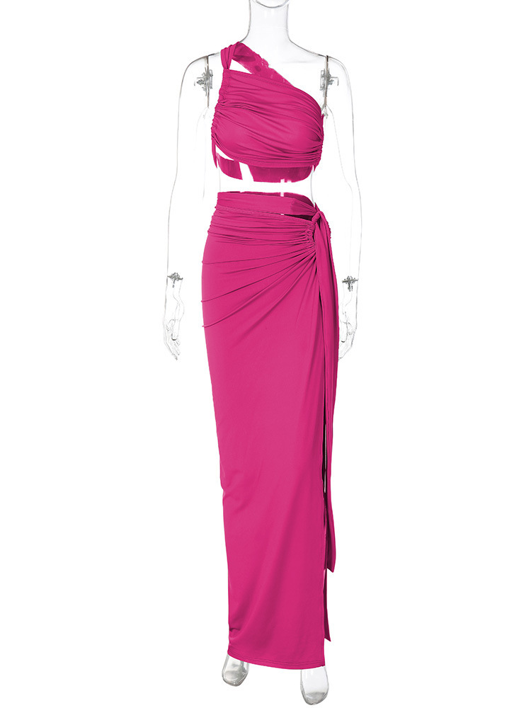 420g Weight Sleeveless Sleeve Length Spandex, Polyester Fabric Type Skirt Co-ord Set Sets Type 2 Pieces Set Quantity Daily, Beach, Date Occasion Collarless Neckline Slim Fit Type Solid Color Pattern Summer Season Women's Gender Pleated Design Sexy Style Daily Beach Date Women's Sexy Solid Color Spandex Polyester Pleated Skirt Co-ord Set Skirt Sets 12