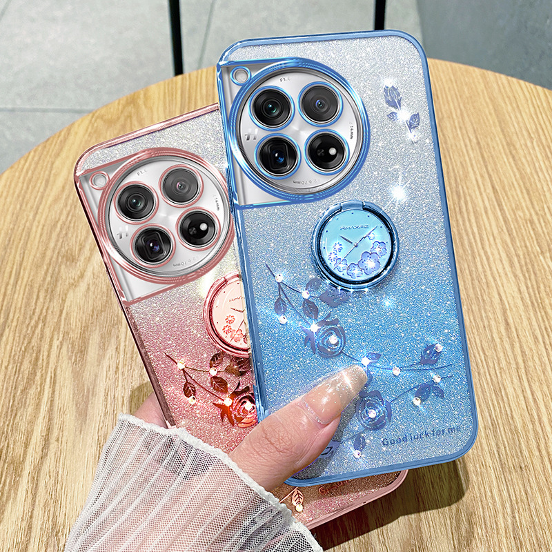 Suitable for 1+Turbo6X Mobile Phone Case Oneplus Nord6 Electroplated Transparent Flower-Embellished Oneplus Ace6 Protective Case