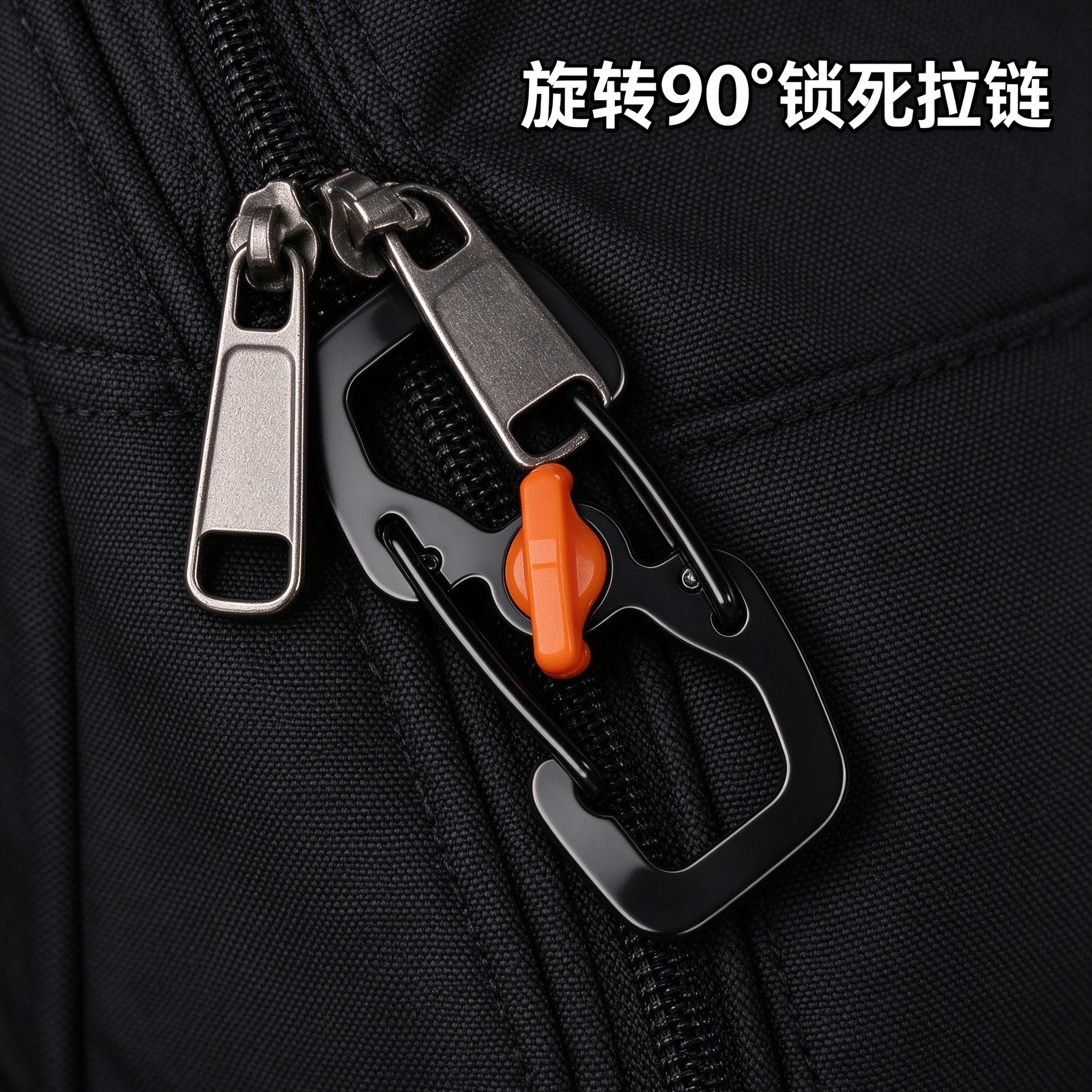Stainless Steel Z-Shaped Rotating Zipper Lock, Anti-Theft Backpack Lock, Anti-Opening Lock for Backpacks, Jackets, Camera Bags, Edc Quick Release