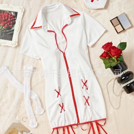 Cross-Border Foreign Trade Nurse Uniform, Foreign Trade See-Through Pure Desire Sexy Lingerie, Temptation Two-Dimensional Cos Passion Play