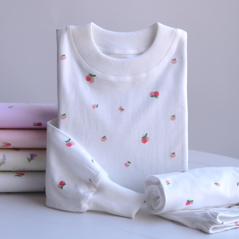 Women's Thermal Underwear Set with Mid-High Collar, Cotton Base Layer, Cotton Thermal Tops and Pants for Middle-Aged and Elderly, All-Cotton Autumn Clothes