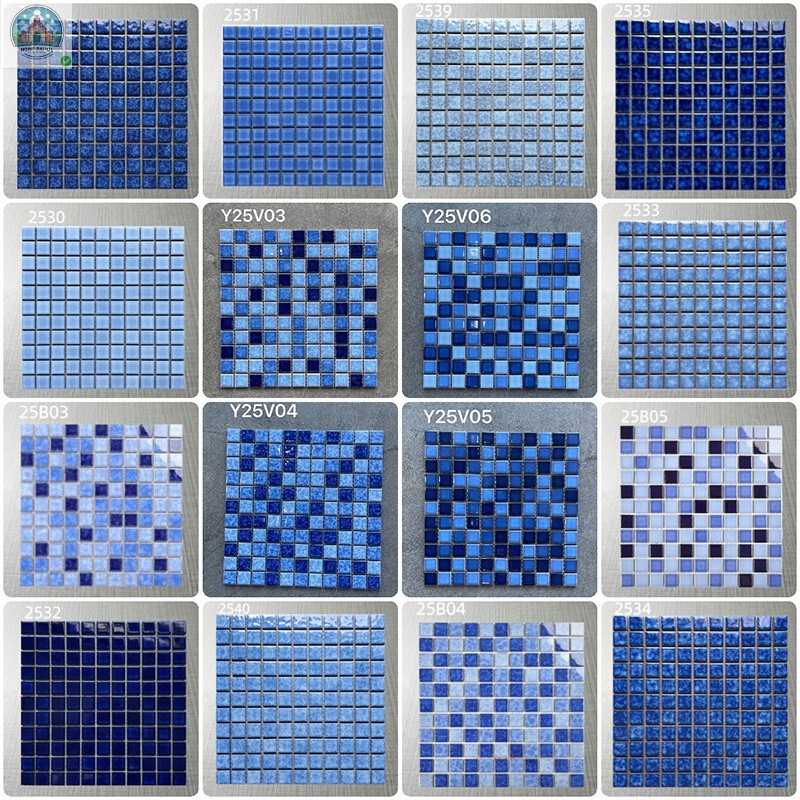 Scandinavian Plaid Kiln-Turned Ceramic Mosaic Tiles House B&B Swimming Pool Pool Hot Spring Bathhouse Bathroom
