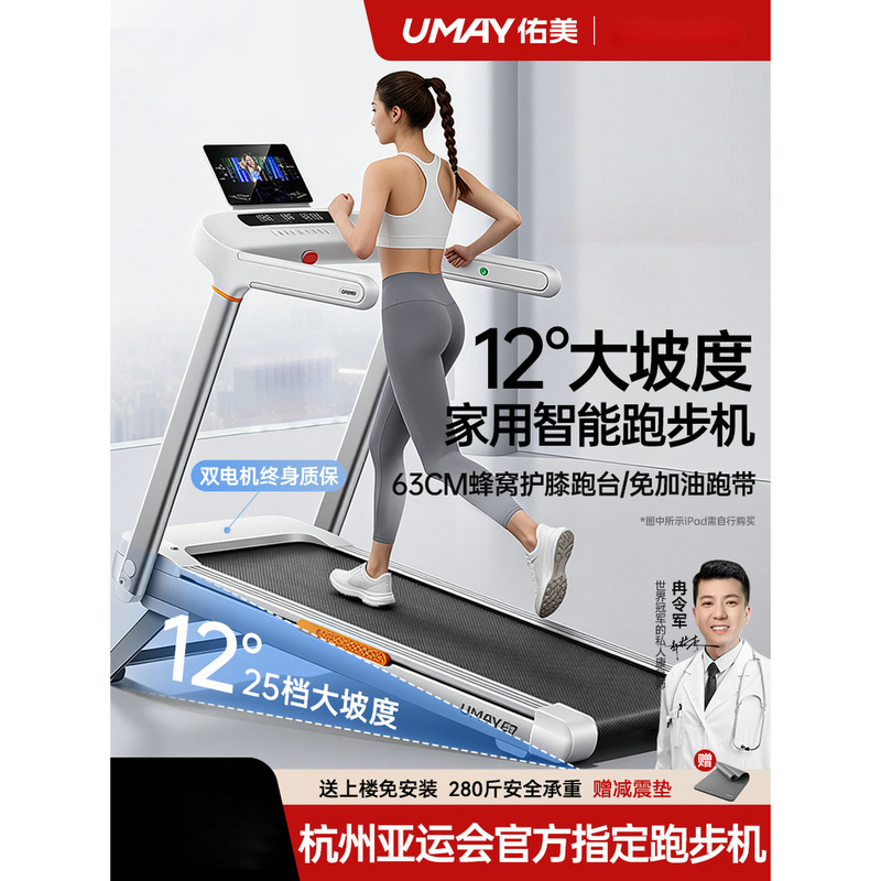 Youmei U2 Treadmill for Home Use, Small Indoor Foldable Ultra-Quiet Climbing Machine, Gym Model 2025 New Version