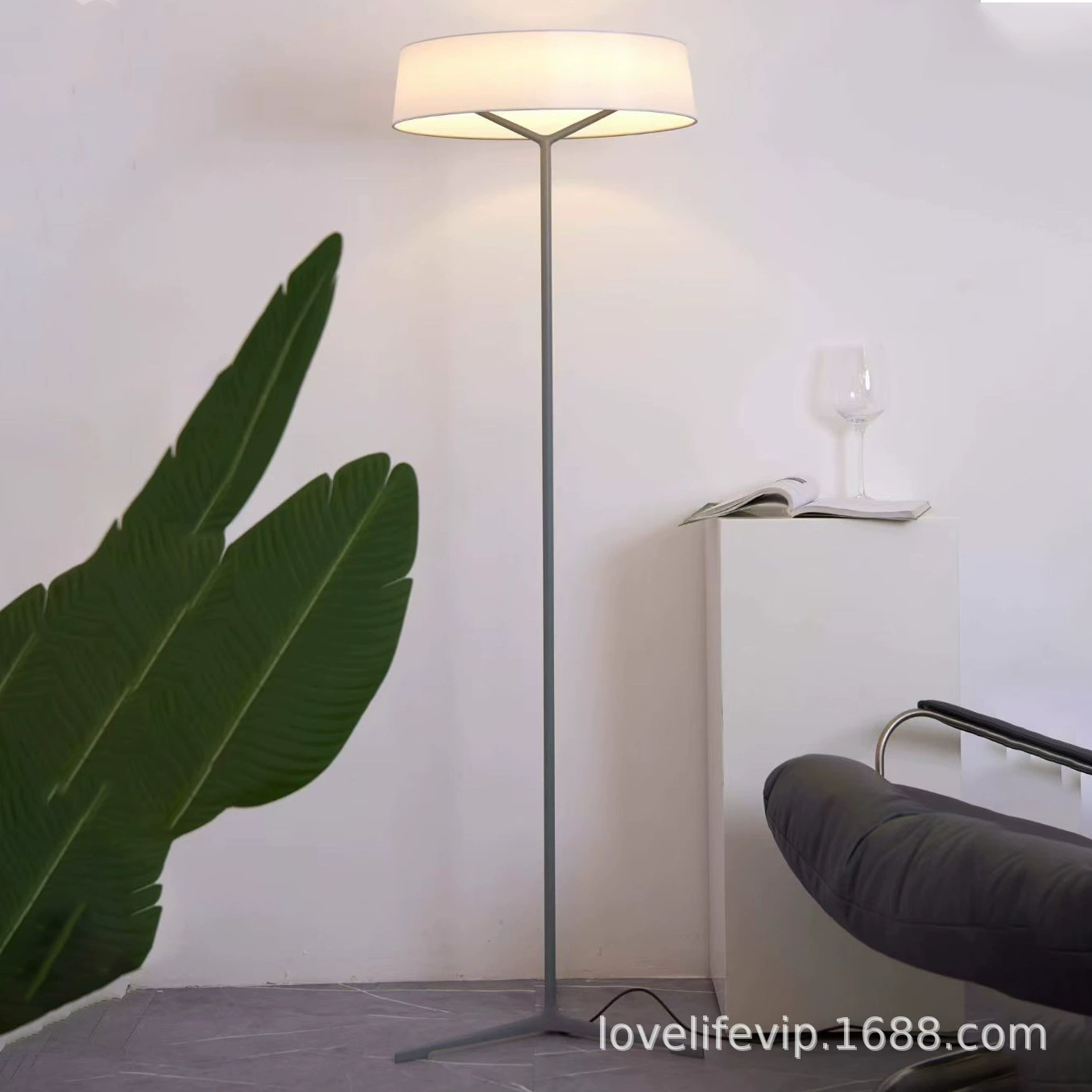 Minimalistic floor table lamp, sofa for bedroom, lights, reading
