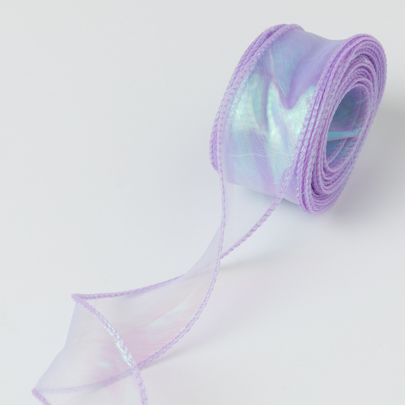 Cinta floral al por mayor 4cm borde dorado colorido ramo arco onda hilo llano cinta flor material de embalaje