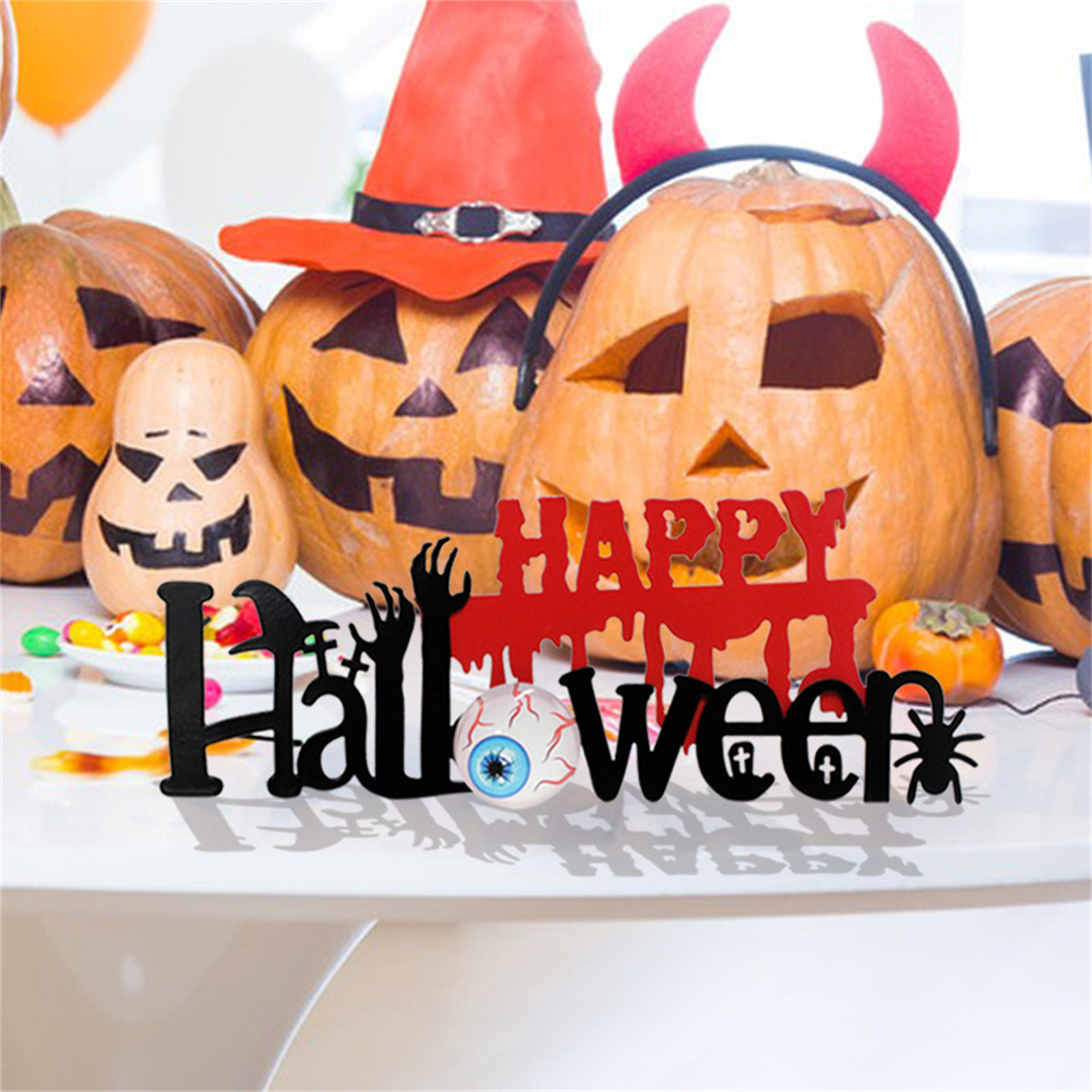   Halloween Halloween Ghost Festival atmosphere decoration card iron insert card horror road guide card