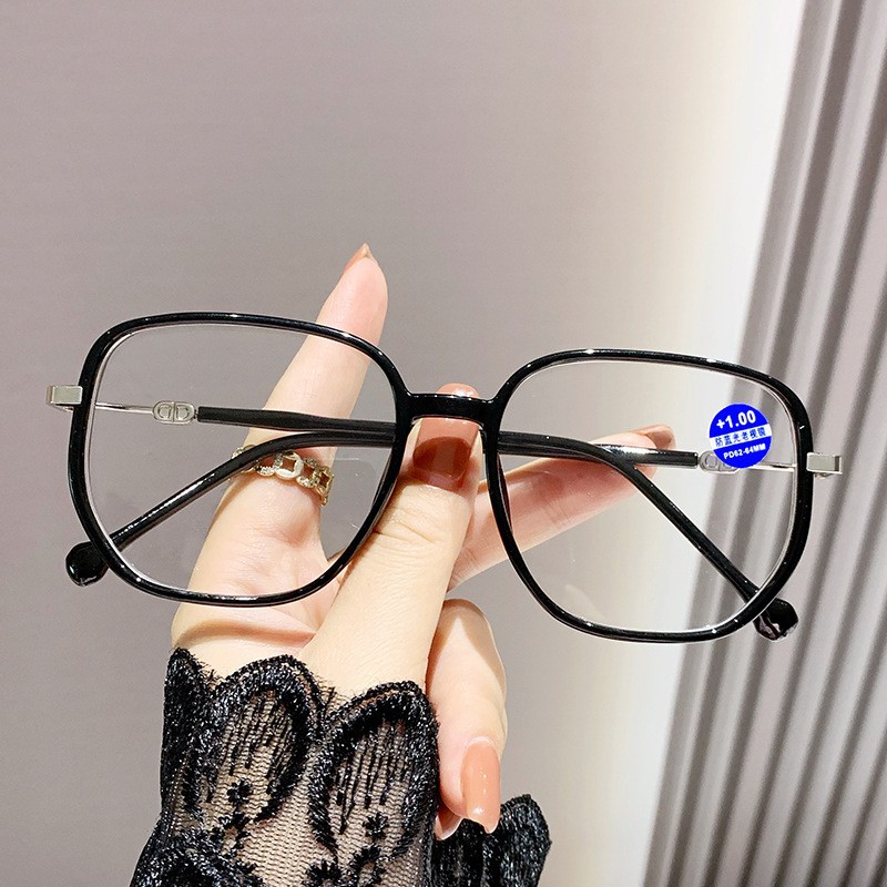 Gafas de lectura Star avanzado marco gris personalidad de la moda brillo estrellado luz anti-azul Internet celebridad mismo estilo gafas