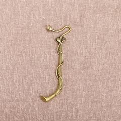 古法黃銅手工精雕荷葉壺叉日本鐵壺夾蓮花蓮藕鐵壺蓋叉茶道工藝品