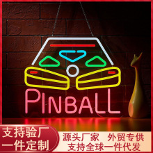 led霓虹灯背板家庭氛弹球游戏图标 氛围灯 透明亚克力霓虹灯 摆件