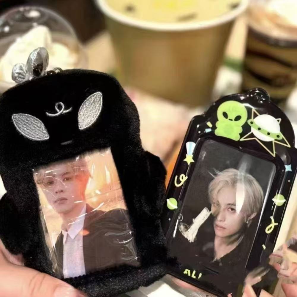 Ins coreano lindo chocolate de menta, ratas y ratas codiciosas, cubierta de tarjetas de peluche, estudiantes de 3 pulgadas, cubierta de almacenamiento de tarjetas pequeñas.