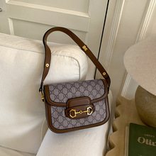 定制外贸中古风小方包经典印花潮牌通勤包斜跨包包质感高级单肩包