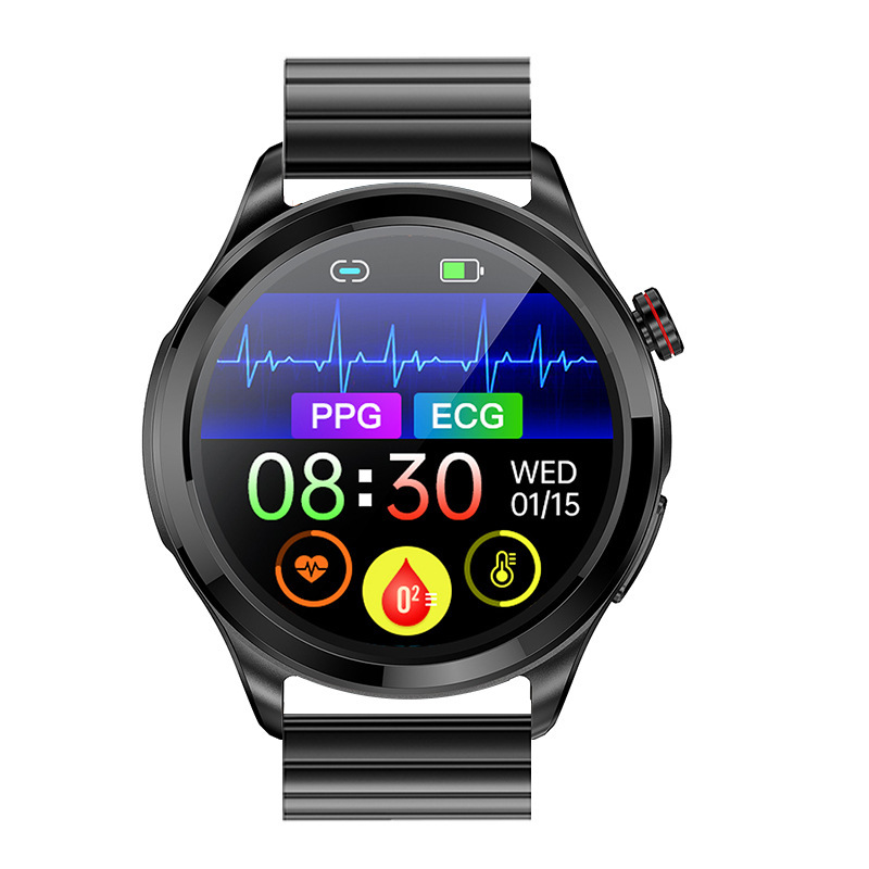 TK22 reloj inteligente Bluetooth llamada ECG no invasivo glucosa en sangre frecuencia cardíaca presión arterial reloj inteligente de ejercicio