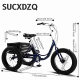 A large number of wholesale 20-inch Fat Tire 7-speed tricycle human pedal snow tricycle adult elderly vegetable basket car