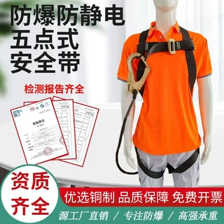 定制防爆防静电安全带加油站油库专用五点式铜大钩防爆安全绳保险