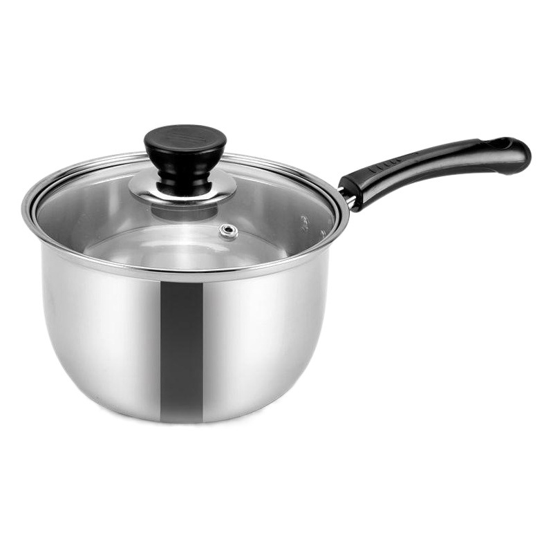 Single Handle Small Milk Pot 18cm Stainless Steel Thickened Boiling Milk Pot Baby Food Soup Pot Induction Cooker Non-Stick Pot