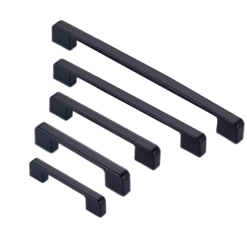 Mesita de noche hebilla de mano tablero deslizante manija armario dormitorio gabinete manija de la puerta de aleación de aluminio negro manija de la puerta negro