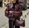 Long-sleeve, burgundy jacket