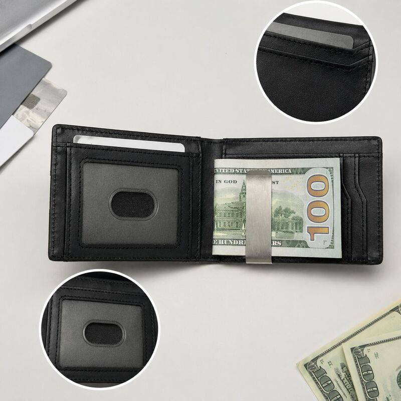 European and American Cross-Border Rpet Business Wallet, Cross-Border Leather Multi-Card Slot Wallet, Japanese and Korean Flip-Top Microfiber Wallet Factory
