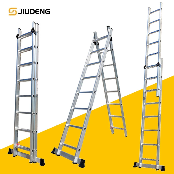 Две секции из алюминиевого сплава расширенной телескопической лестницы