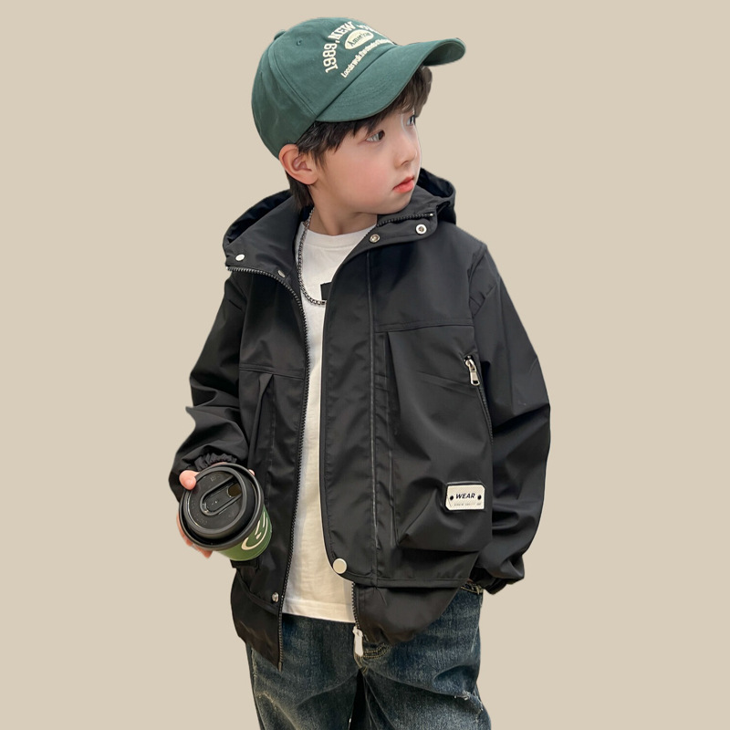 Kinder windjack met capuchon voor jongens lente en herfst_voghion.com