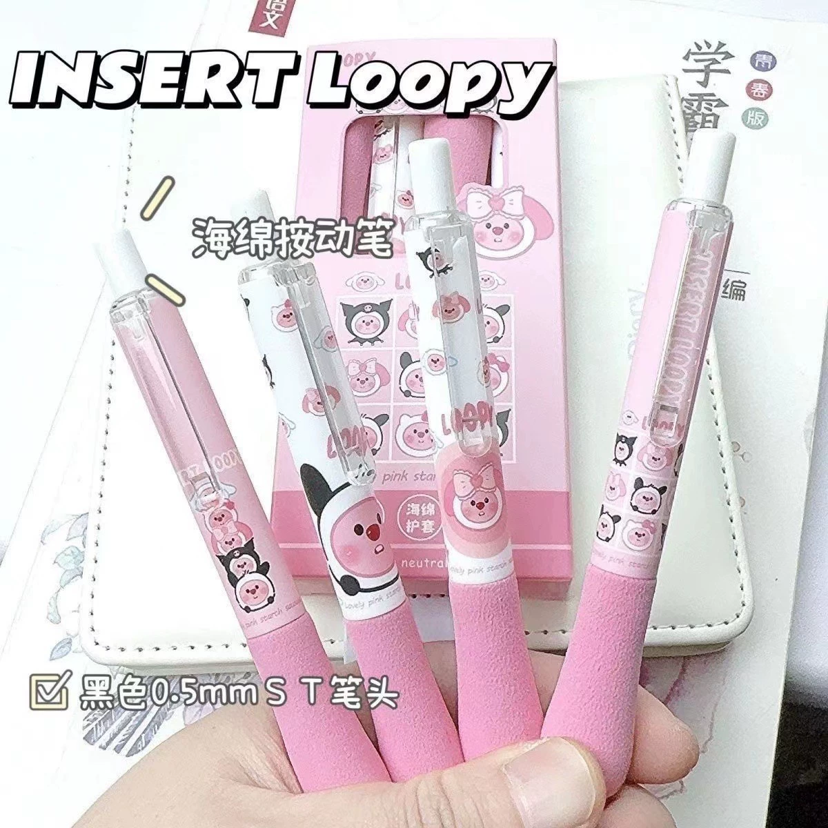 Sponge high quality cute quick dry black rollerball pen for students
