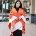 Orange Red Shawl (800g Faux Cashmere)