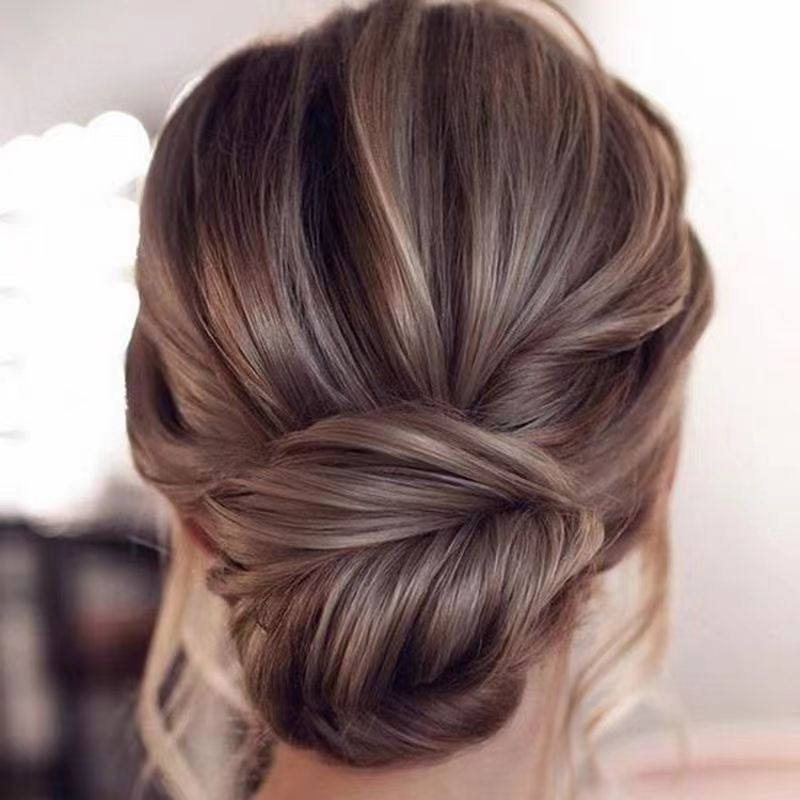 Updo artefacto cabeza de bola insertar peine elegante simple todo partido peine de pelo perezoso Internet celebridad mismo estilo horquilla de cuatro dientes para las mujeres