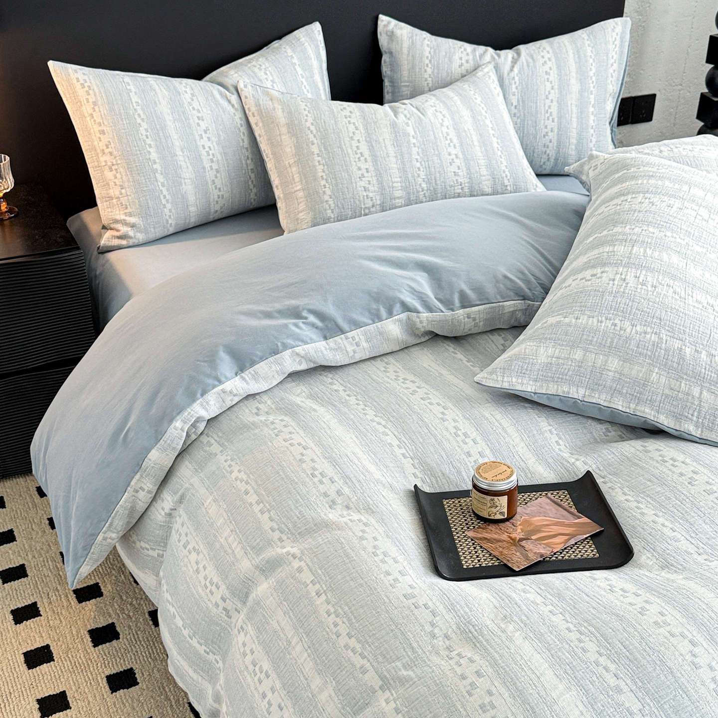 Cama de algodón molido de algodón largo conjunto de cuatro piezas de algodón puro 2025 nuevo lujo ligero de alta sensación sábanas cubierta de tres piezas