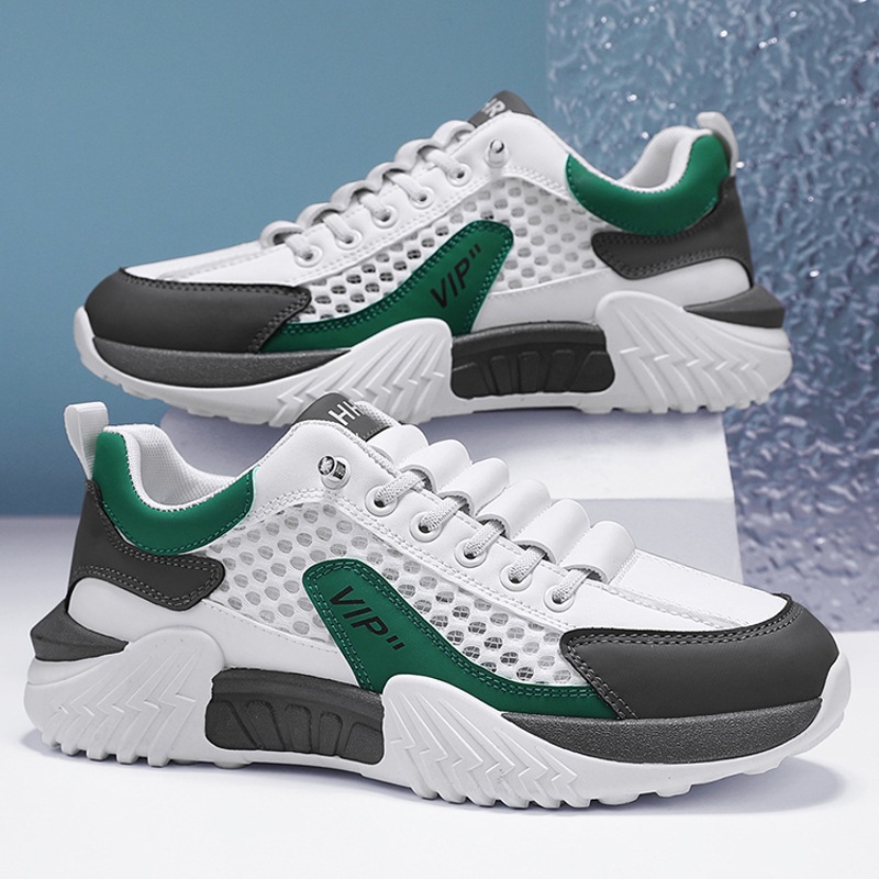 Zapatos de hombre, zapatos de malla deportiva Forrest Gump de todo fósforo de verano, zapatos de moda de suela gruesa transpirables para estudiantes jóvenes, estilo de hombre 2025 nuevo