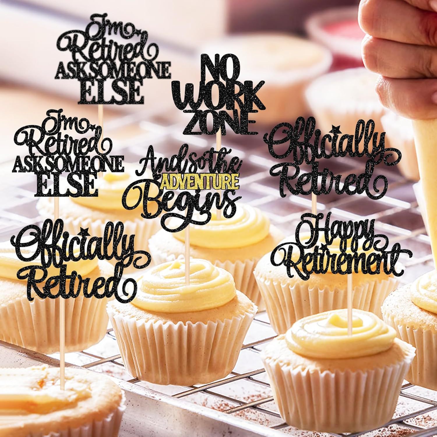 Cross-border hot selling formal retirement party theme Happy Retirement cake decoration plug-in card 3