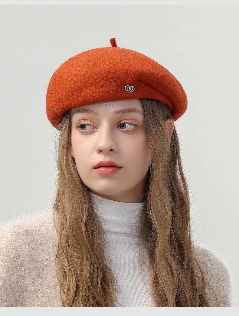 New Hat Japanese British Retro Wool Beret Women's Autumn And Winter Painter Hat Show Face Small Korean Version Versatile Warm Hat_voghion.com